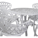 Ver imagem 3 de Conjunto de Mesa Primavera 4 Cadeiras e Ombrelone para Jardim Piscina