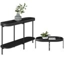 Ver imagem 1 de Conjunto Aparador Para Sala De Estar Recpção Com Mesa De Centro Nord L05 Preto - Lyam Decor