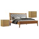 Ver imagem 1 de Conjunto Quarto de Casal Cama VIVARE140CM e 2 Mesas de Cabeceira 3 Gavetas Unique