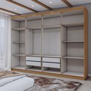 Ver imagem 5 de Guarda-roupa Casal Aurora 8 Portas 4 Gavetas com Espelho - Panorama Móveis