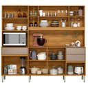 Ver imagem 2 de Kit Cozinha Compacta Pleno 10 Portas 3 Gavetas MDF 218cm Cinamon e Nude Demóbile