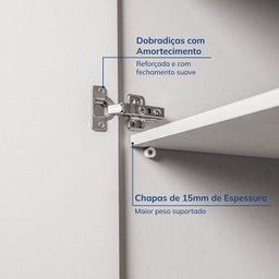Guarda-roupa Modular 40cm 1 Porta com Prateleiras Jade Cabecasa Madeiramadeira - 6