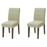 Conjunto com 2 Cadeiras Estofada Sala de Jantar Onix Creta Cedro / Areia Dobuê - 1