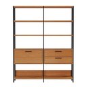 Ver imagem 2 de Estante para Livros Home Office 100% Mdf 1 Porta 2 Gavetas Freijó/preto - Panorama Móveis