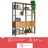 Estante para Livros Home Office 100% Mdf 1 Porta 2 Gavetas Freijó/preto - Panorama Móveis - 3