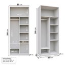 Ver imagem 4 de Guarda-Roupa Planejado 80cm sem Portas com Prateleiras Jade CabeCasa MadeiraOriginals Branco/Fosco