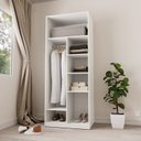 Ver imagem 1 de Guarda-Roupa Planejado 80cm sem Portas com Prateleiras Jade CabeCasa MadeiraOriginals Branco/Fosco