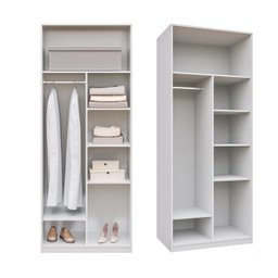 Guarda-roupa Modular 80cm sem Portas com Prateleiras Jade Cabecasa Madeiramadeira - 3