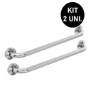 Ver imagem 2 de Alça Barra de Apoio Inox 80cm Kit 2 Unid Cadeirante Idoso Deficiente Corrimao Box Banheiro Corredor 