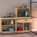 Ver imagem 4 de Balcão Cooktop e Forno Micro-Ondas 4 Portas e 1 Gaveta Bege/Amendoa/Off White