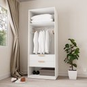 Ver imagem 1 de Guarda-Roupa Planejado 80cm sem Portas com Gaveteiro Jade CabeCasa MadeiraOriginals Branco/Fosco