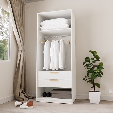 Guarda-roupa Modular 80cm sem Portas com Gaveteiro Jade CabeCasa MadeiraOriginals