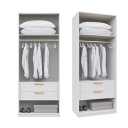 Guarda-roupa Modular 80cm sem Portas com Gaveteiro Jade Cabecasa Madeiramadeira - 2