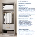 Ver imagem 7 de Guarda-Roupa de Canto Reto Planejado 95cm sem Portas com Cabideiros Jade CabeCasa MadeiraOriginals Branco/Fosco