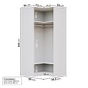 Ver imagem 2 de Guarda-Roupa de Canto Reto Planejado 95cm sem Portas com Cabideiros Jade CabeCasa MadeiraOriginals Branco/Fosco