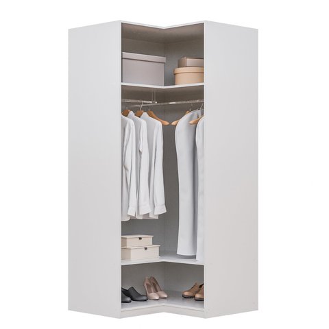 Guarda-roupa de Canto Reto Modular 95cm sem Portas com Cabideiros Jade CabeCasa MadeiraOriginals