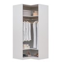 Ver imagem 1 de Guarda-Roupa de Canto Reto Planejado 95cm sem Portas com Cabideiros Jade CabeCasa MadeiraOriginals Branco/Fosco