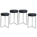 Ver imagem 1 de Kit 4 Banqueta Banco Aço Média Cozinha Bar Balcão 60cm Preta