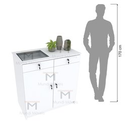 BALCÃO VITRINE JÓIAS COMPACTO COM DUAS PORTAS M297.2021.B MUNDI MOVEIS - 6
