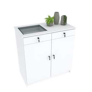 BALCÃO VITRINE JÓIAS COMPACTO COM DUAS PORTAS M297.2021.B MUNDI MOVEIS