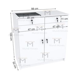 BALCÃO VITRINE JÓIAS COMPACTO COM DUAS PORTAS M297.2021.B MUNDI MOVEIS - 2