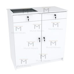BALCÃO VITRINE JÓIAS COMPACTO COM DUAS PORTAS M297.2021.B MUNDI MOVEIS - 5