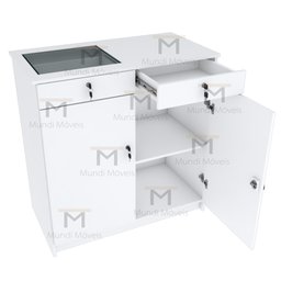 BALCÃO VITRINE JÓIAS COMPACTO COM DUAS PORTAS M297.2021.B MUNDI MOVEIS - 3