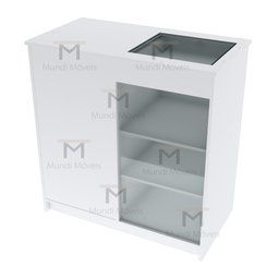 BALCÃO VITRINE JÓIAS COMPACTO COM DUAS PORTAS M297.2021.B MUNDI MOVEIS - 7