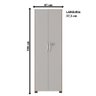 Armário Multiuso Sapateira 2 Portas Com Chave 4 Prateleiras Sala de Estar Marrom Madeira Off White - 2