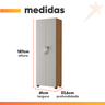 Armário Multiuso Sapateira 2 Portas com Chave 4 Prateleiras Sala de Estar Marrom Madeira Off White - 3