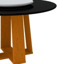 Ver imagem 2 de Mesa de Jantar Redonda Isabela 1,35m com Tampo Giratório Ypê/preto/off White - New Ceval