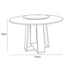 Ver imagem 3 de Mesa de Jantar Redonda Isabela 1,35m com Tampo Giratório Ypê/preto/off White - New Ceval