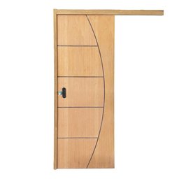 Porta de Correr Curupixá Frisada Natural 90 Cm - 1