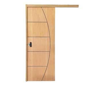Porta de Correr Curupixá Frisada Natural 90 Cm