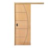 Porta de Correr Curupixá Frisada Natural 90 Cm - 1