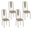 Ver imagem 1 de Kit 4 Cadeiras Madri Corino Creme Tubo Champanhe