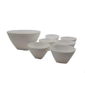 Conjunto de Bowls Sobremesa Tigela Saladeira Pote 7 peças Branco Dehaus