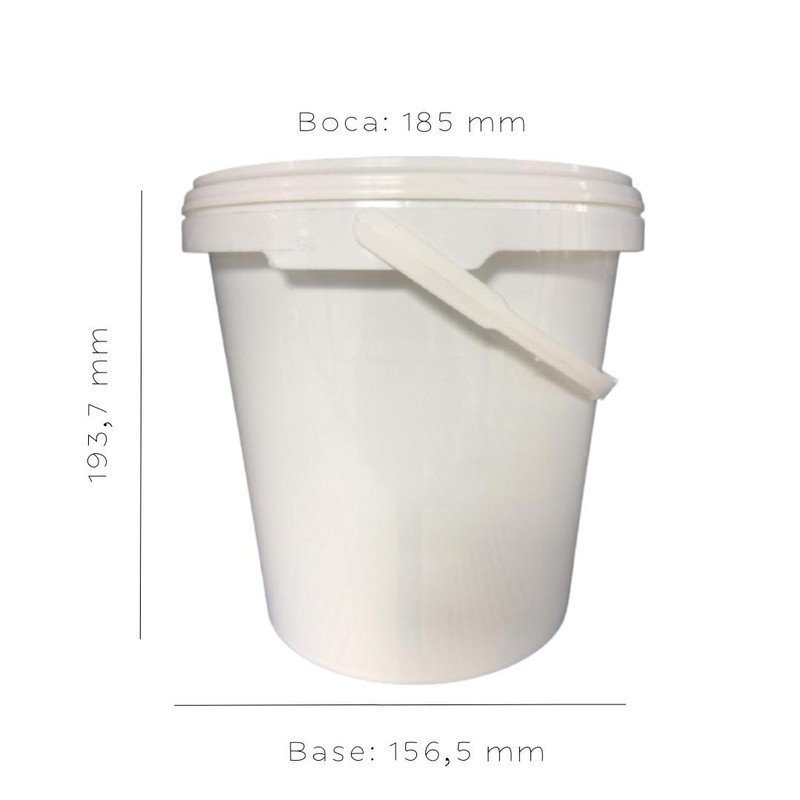 Balde Alça Plastica para exame de urina 3,6 Litros 05 Peças - 3
