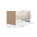 Ver imagem 4 de Berço Mini Cama Americano Doce Sonho Branco/ Carvalho com Rodízio + Colchão para Quarto Infantil