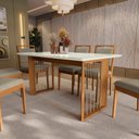 Ver imagem 3 de Conjunto Sala de Jantar Lina em Madeira Maciça 6 Cadeiras Linho Fendi