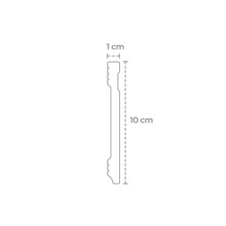 Rodapé de Poliestireno Slim 10cm X 10mm X 2,40m Frisado Nfr Rodapés - 4