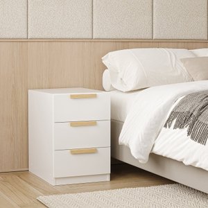 Mesa de Cabeceira 3 Gavetas Jade CabeCasa MadeiraOriginals