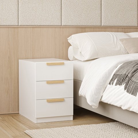 Mesa de Cabeceira 3 Gavetas Jade CabeCasa MadeiraOriginals