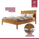 Ver imagem 7 de Conjunto Quarto de Casal Cama Madeira Maciça Rattan 140cm e Cômoda Rattan 5 Gavetas com Sapateira