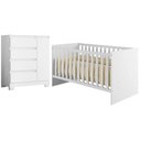 Ver imagem 1 de Berço Nacional Life 2186 com Cômoda Sapateira Olimpia 4 Gavetas Branco Flex- Móveis Albatroz