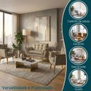 Ver imagem 4 de Kit Namoradeira Decorativa e 2 Poltronas Confortável para Sala Recepção Manicure Alice Suede