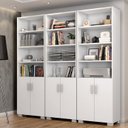Ver imagem 1 de Armário Estante Multiuso Office Livreiro com 6 Portas 181,5cm Branco