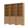 Conjunto 3 Armários Escritório Estante Livreiro Office Semi Aberto 6 Portas Freijó 181,5x188x34cm - 2