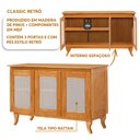 Ver imagem 4 de Aparador Buffet 3 Portas com Pés Retrô Madeira Rustico Imbuia