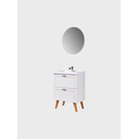 Ver imagem 5 de Gabinete para Banheiro com Cuba e Espelho Redondo 60cm Retro Mdf Branco Milano - On Móveis